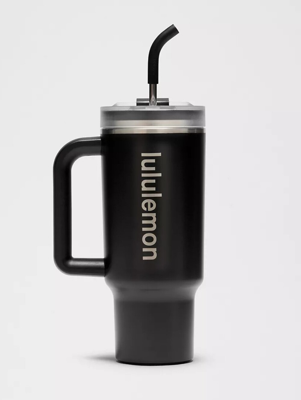 NWT Lululemon 40 Oz Black Insulated Tumbler Mug with Straw